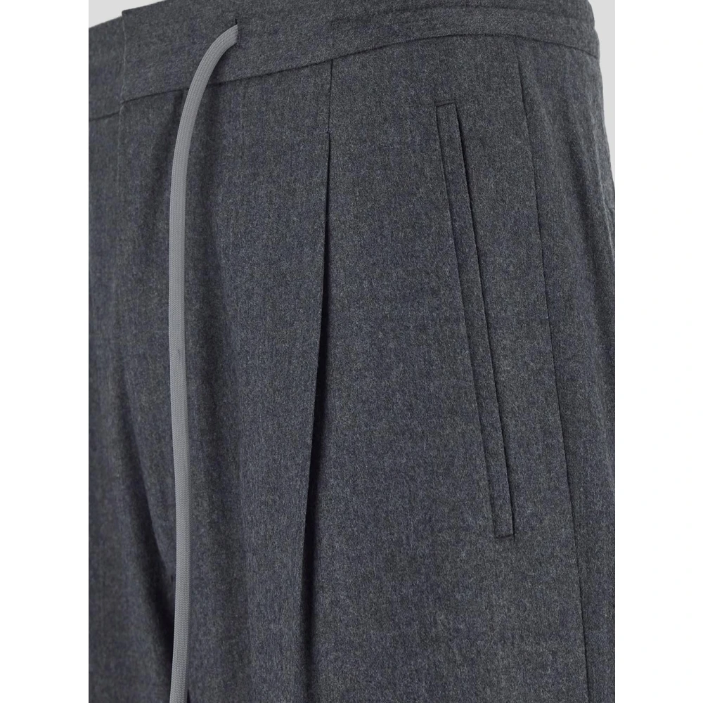Lardini Wol en Kasjmier Trekkoordbroek Gray Heren