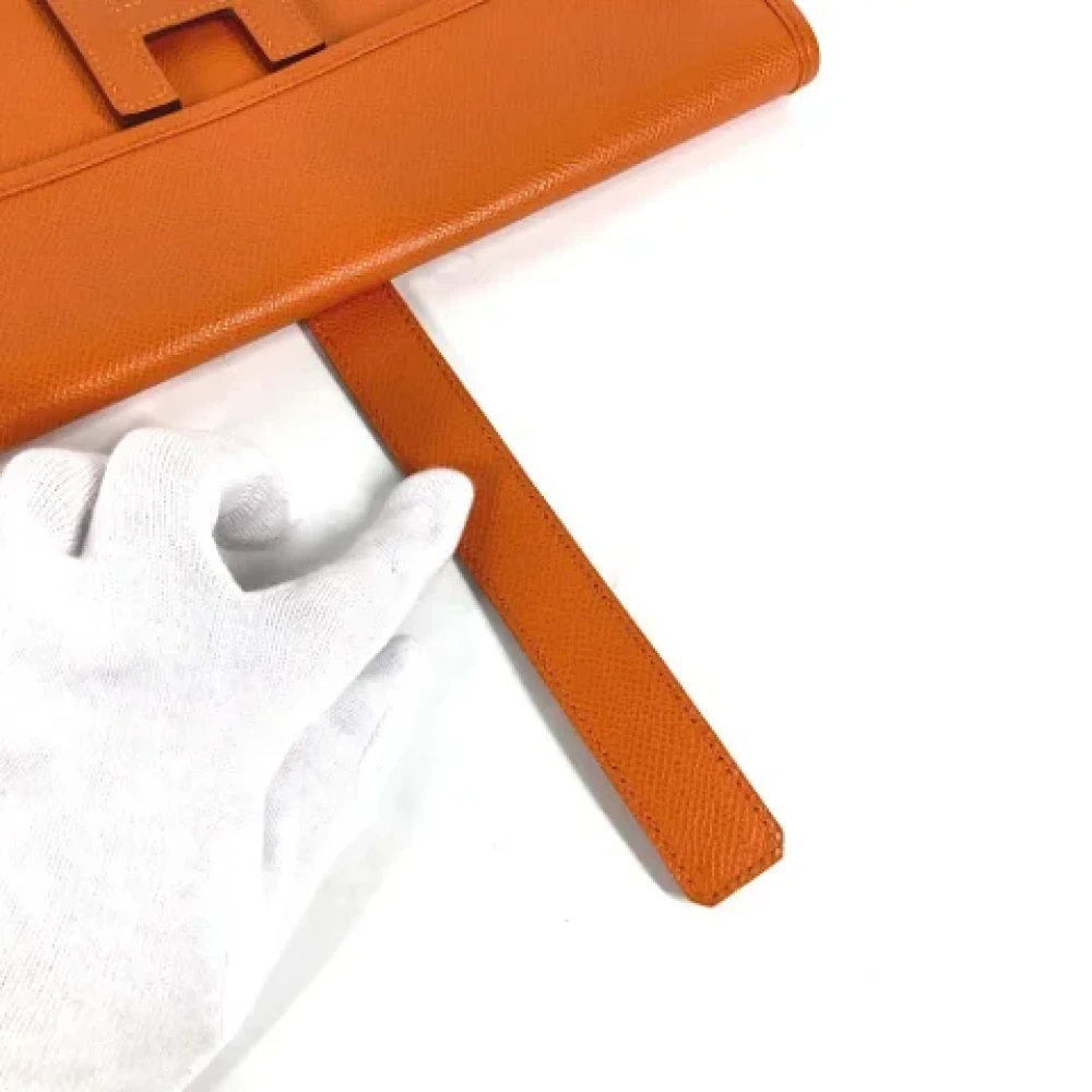 Hermès Vintage Pre-owned Leather clutches Orange Dames