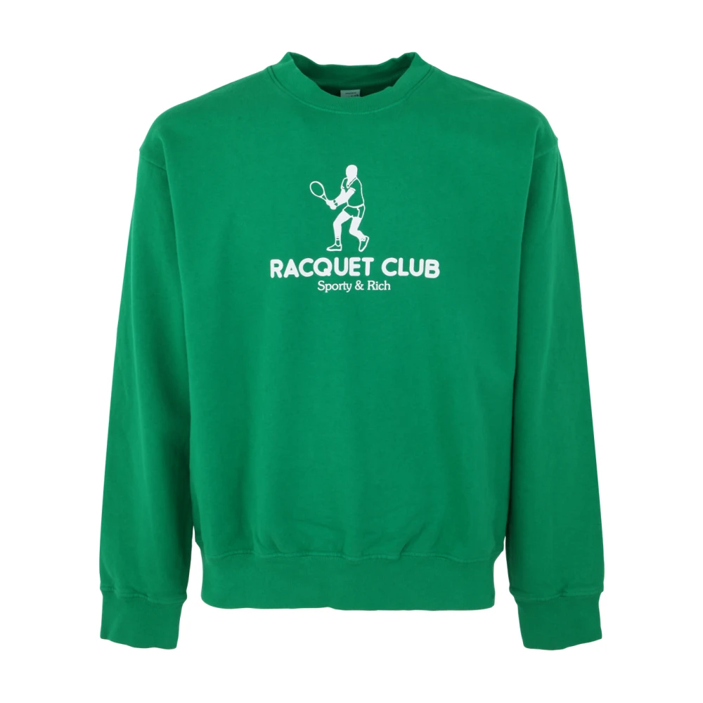 Sporty & Rich Klassieke Racquet Club Crewneck Sweatshirt Green Heren