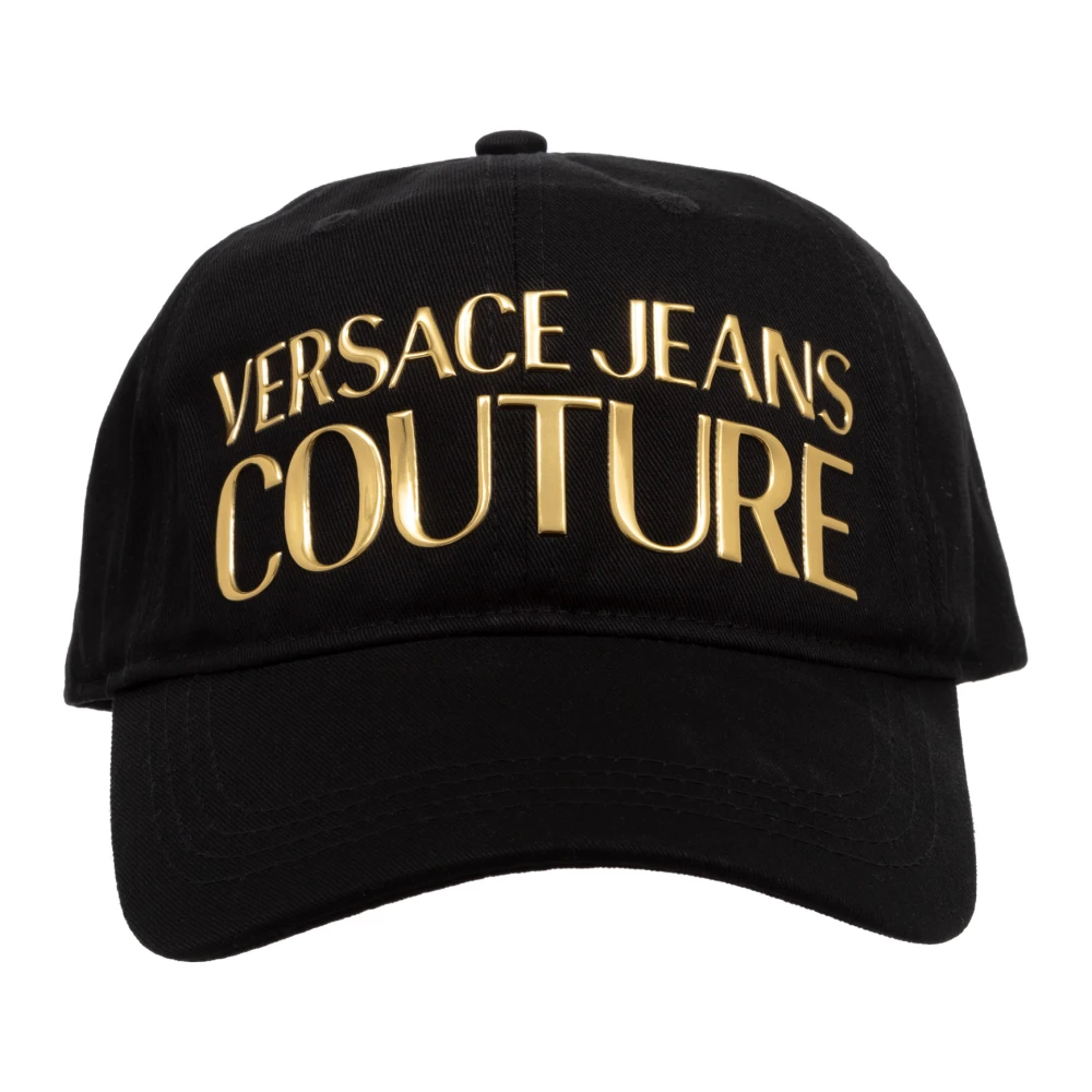 Versace Jeans Couture Verstelbare Effen Logo Hoed Black Heren