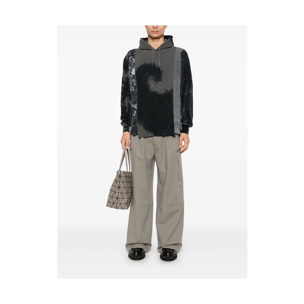 Needles Abstract Patchwork Hoodie Sweatshirt Gray Heren