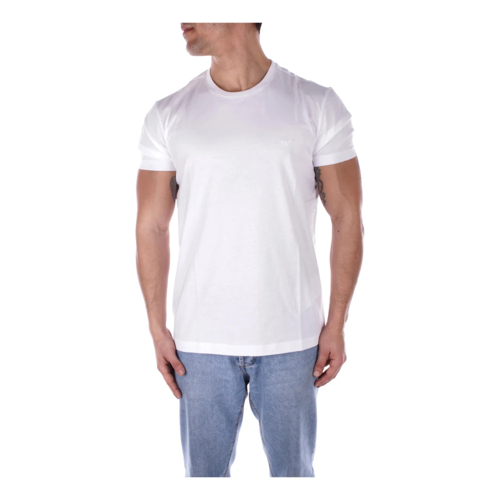 Fay Wit Logo Front T-shirts en Polo's White Heren