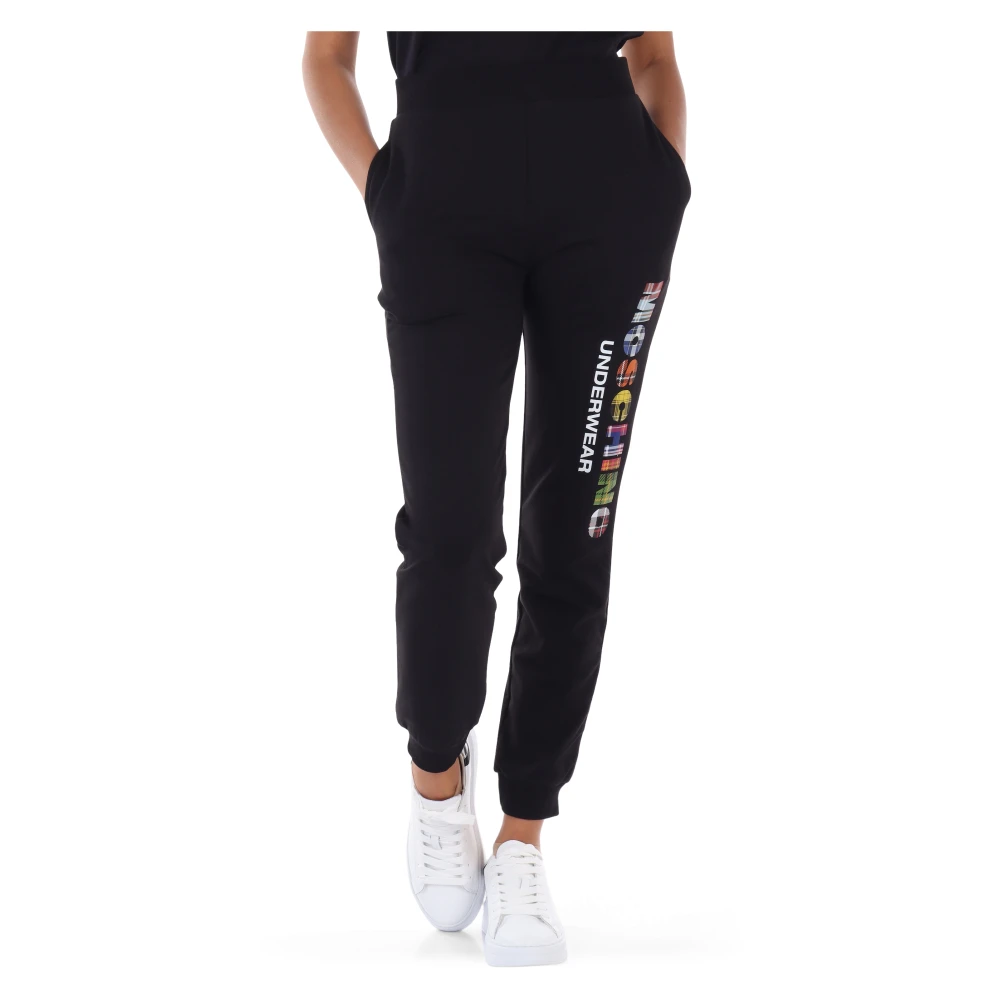 Moschino Logo Sweatpants met elastische tailleband Black Dames