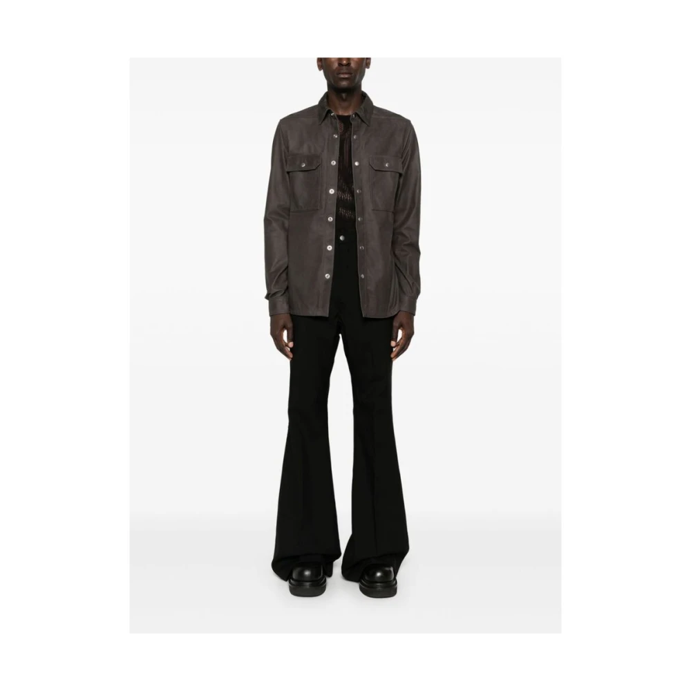 Rick Owens Zwarte Wol Bootcut Jeans Black Heren