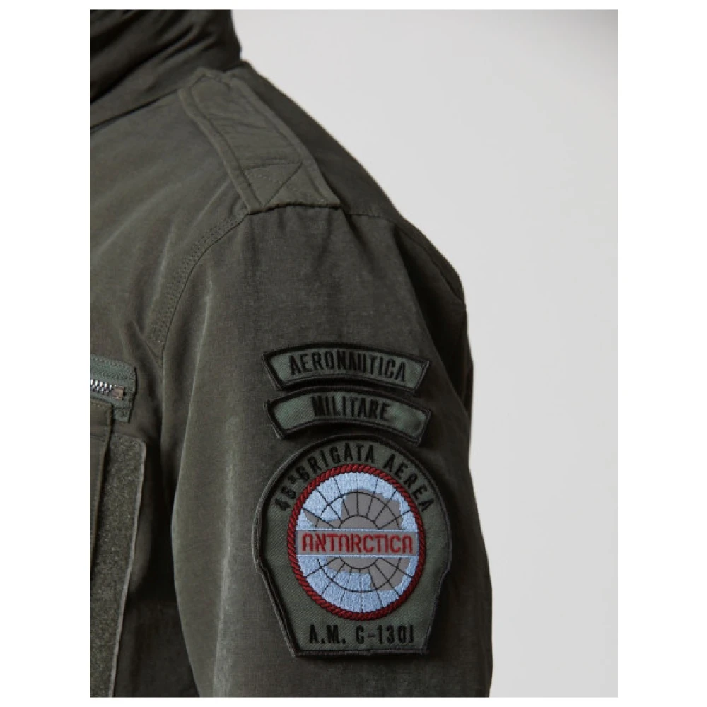 aeronautica militare Gewatteerde katoenmix safari jas Green Heren