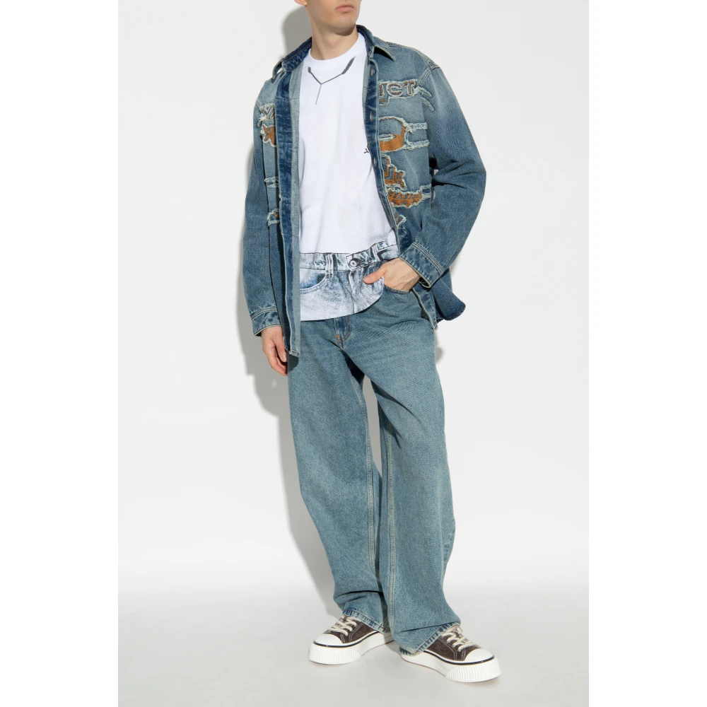 Y Project Denim shirt met logo Blue Heren
