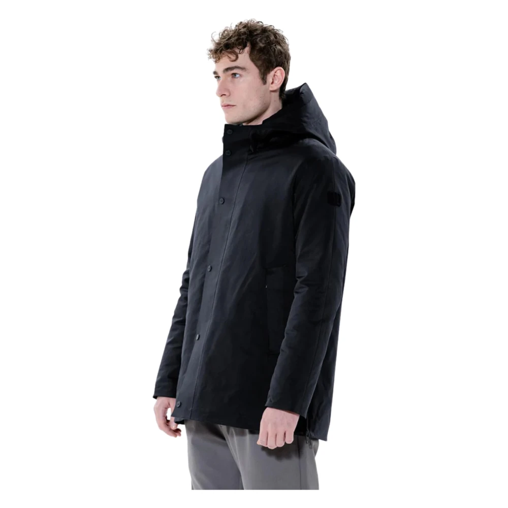 Duno Grijze gewatteerde parka met dubbele capuchon Gray Heren