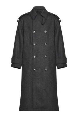 Dubbelknäppt ulltrenchcoat