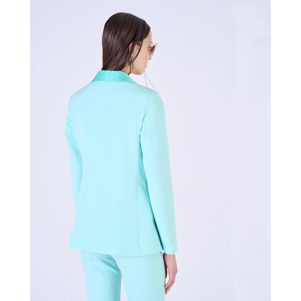 Silvian Heach Blazer met sjaalkraag en zijzakken Green Dames