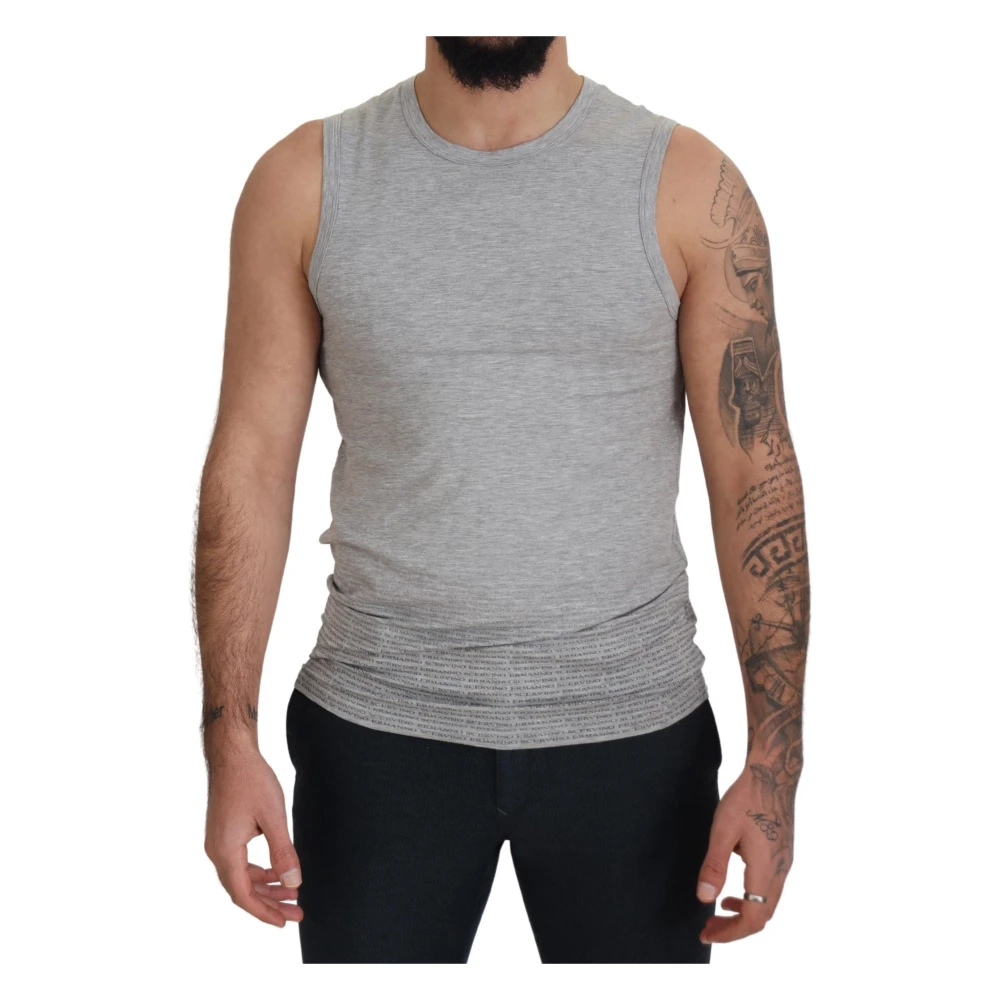 Ermanno Scervino Grijze Mouwloze Crewneck Tee Gray Heren