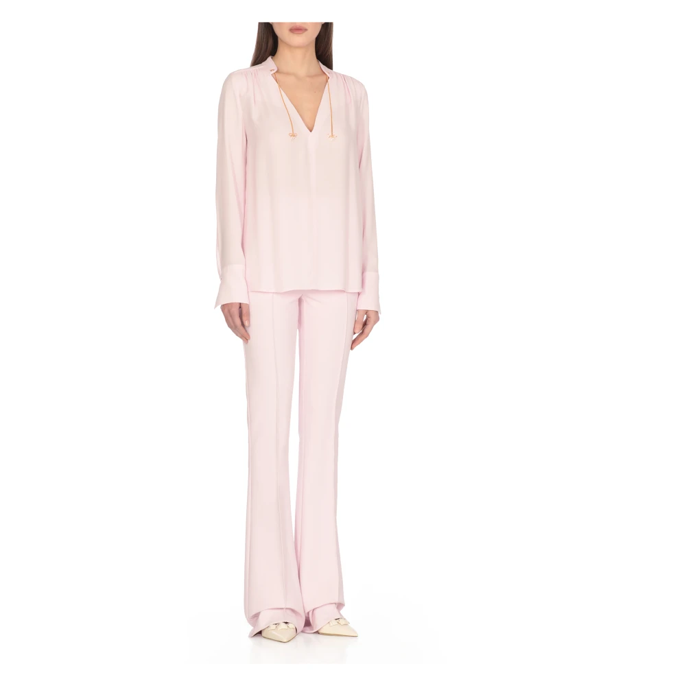 Elisabetta Franchi Roze Viscose Shirt met Charms Pink Dames