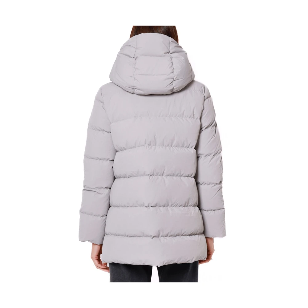 Emme DI Marella Grijze Gewatteerde Damesjas met Capuchon Gray Dames