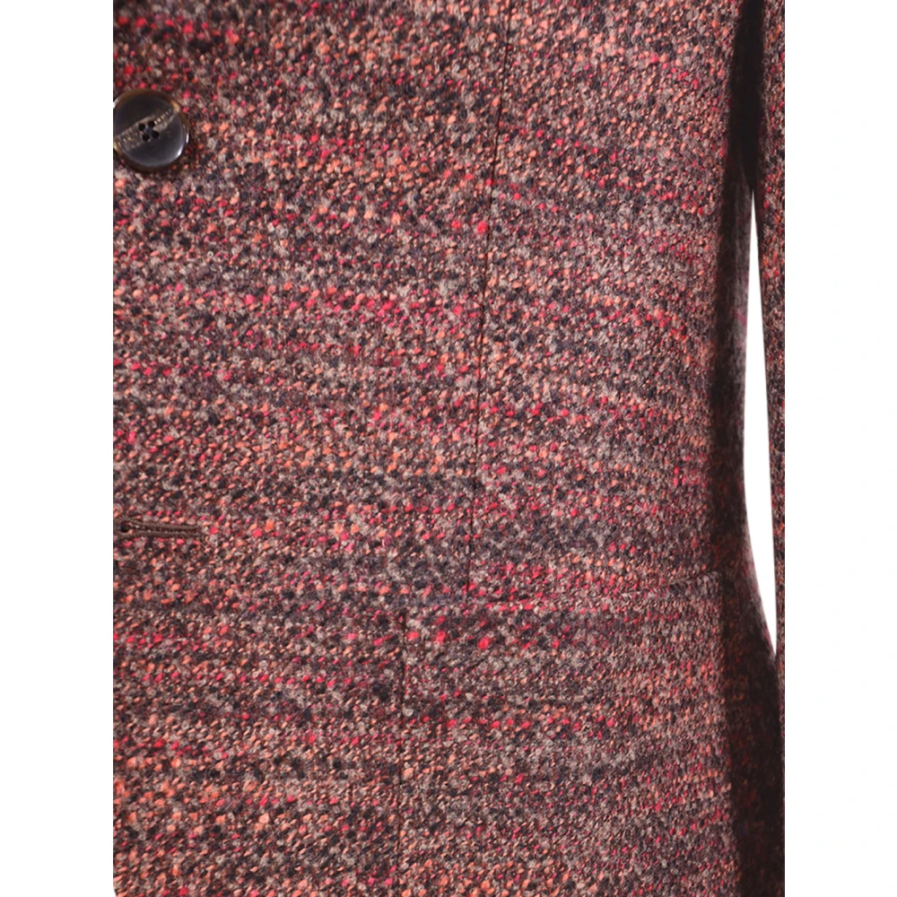 ETRO Bordeaux Wollen Jas Regular Fit Gemaakt in Italië Red Heren