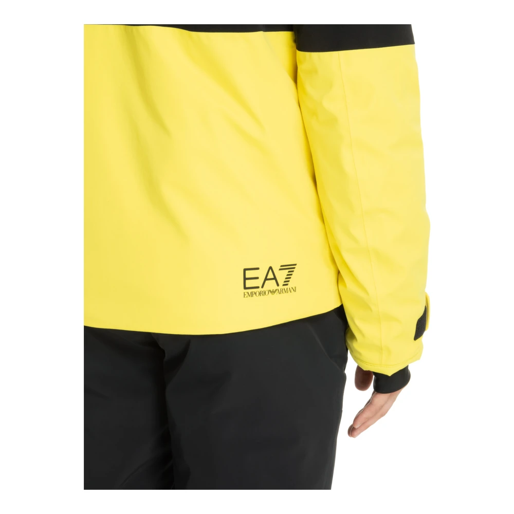 Emporio Armani EA7 Multikleur Ski Jas met Logo Details Yellow Heren