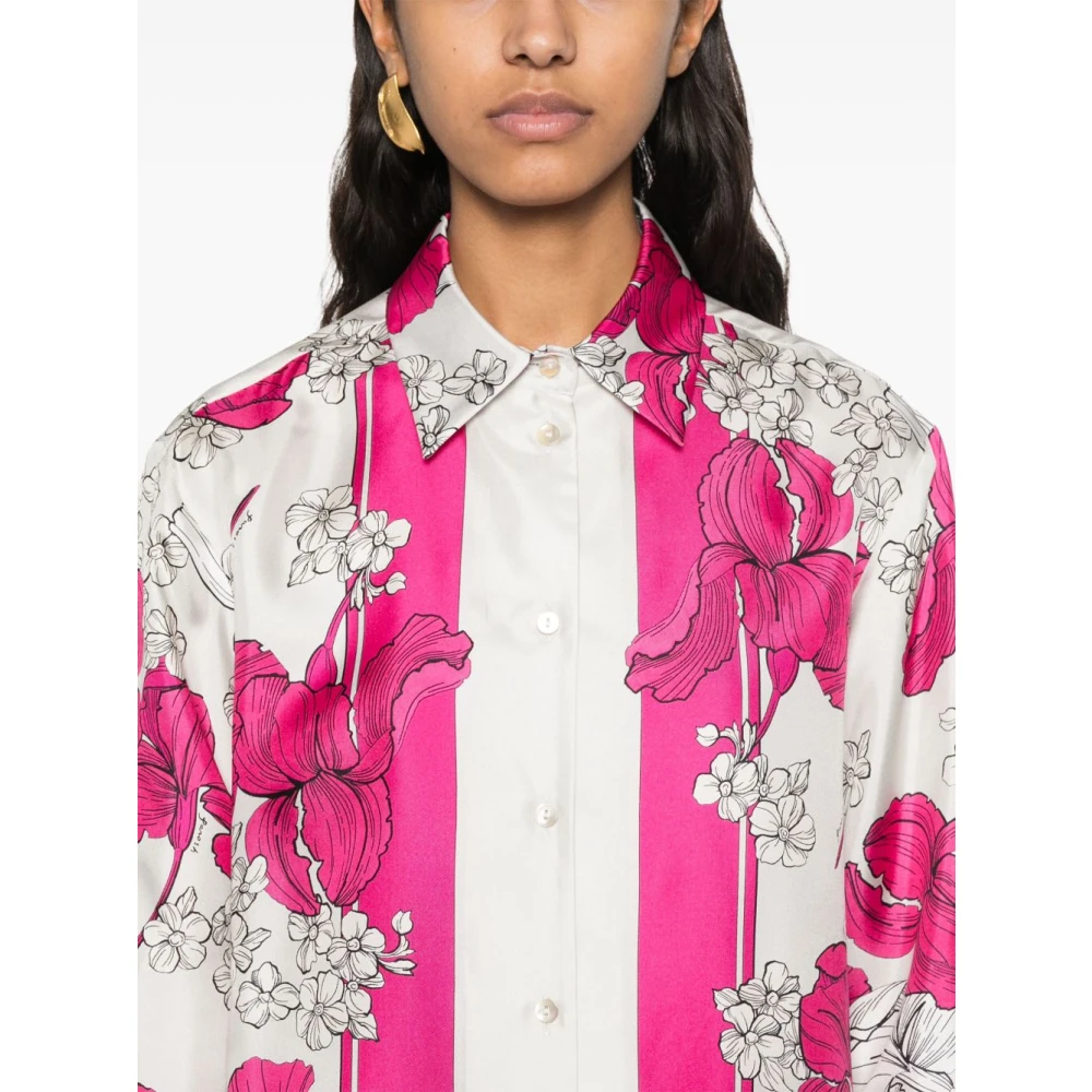 P.a.r.o.s.h. Bloemenprint Fuchsia Shirt Multicolor Dames