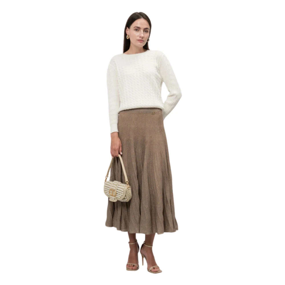 Twinset Crème Kruissteek Sweaters Beige Dames