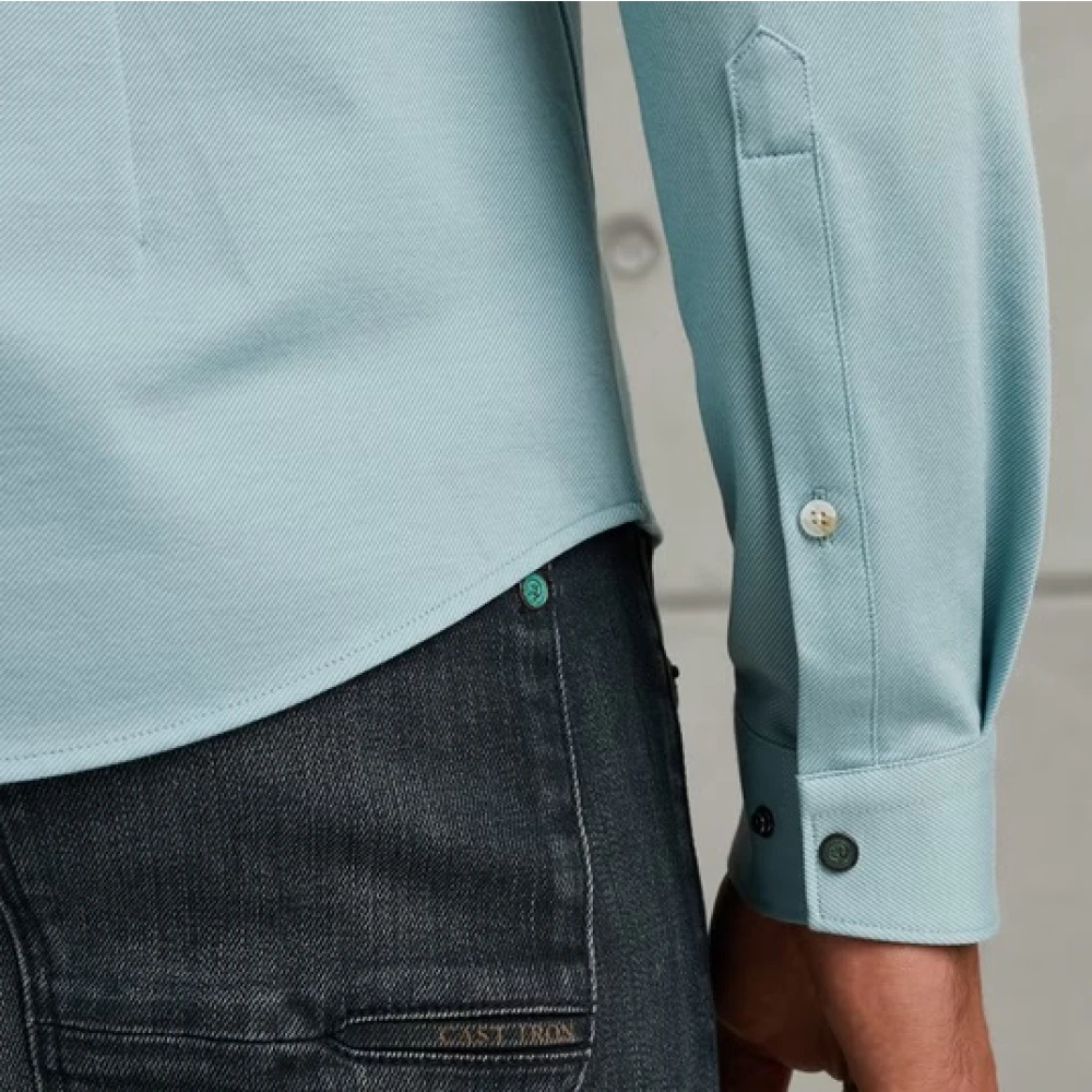 Cast Iron Twill Jersey 2 Tone Overhemd Blue Heren
