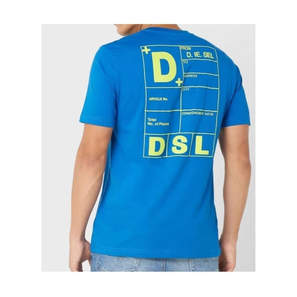 Diesel Blauw T-shirt Korte Mouw Blue Heren