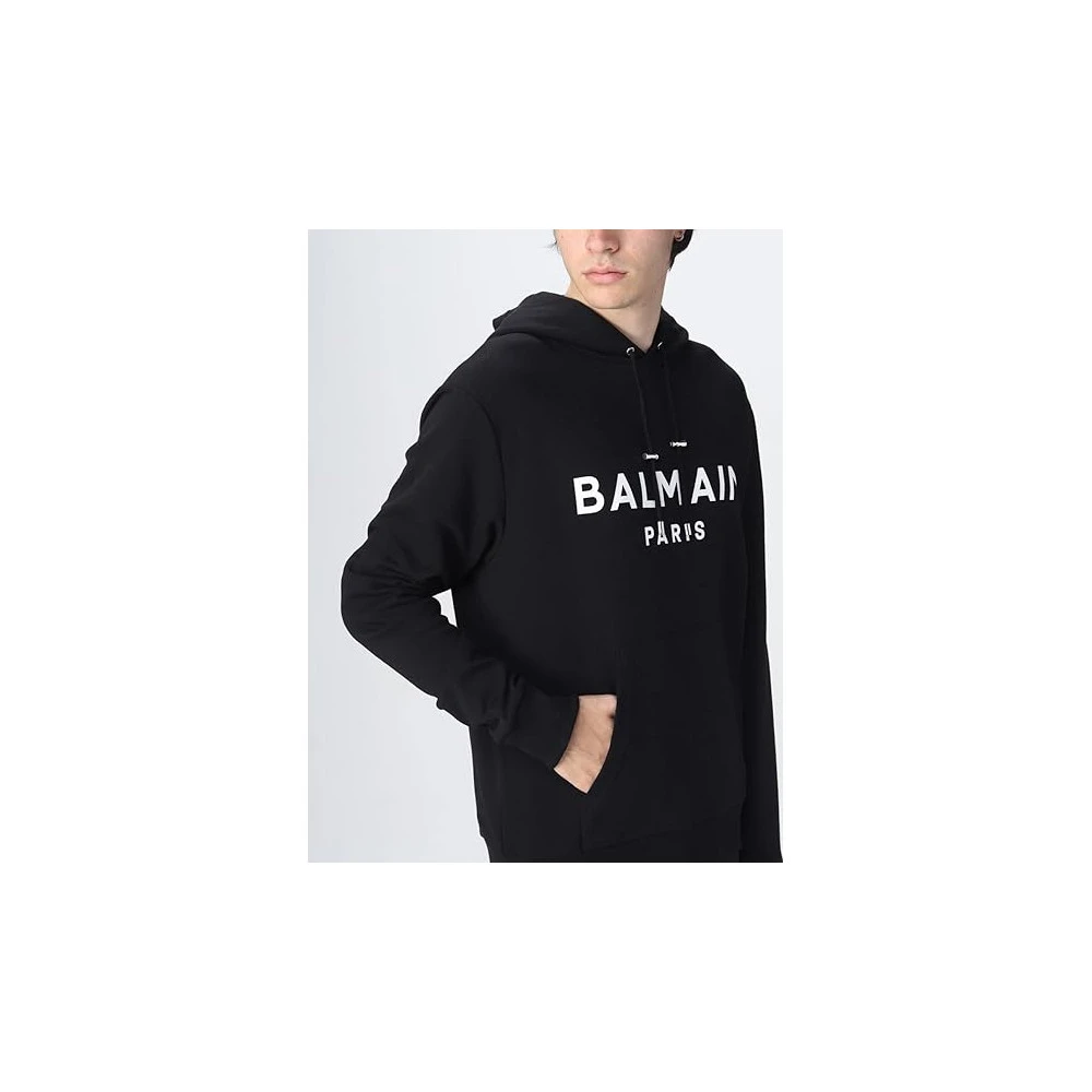 Balmain Zwarte Sweatshirt met Logo Print Black Heren