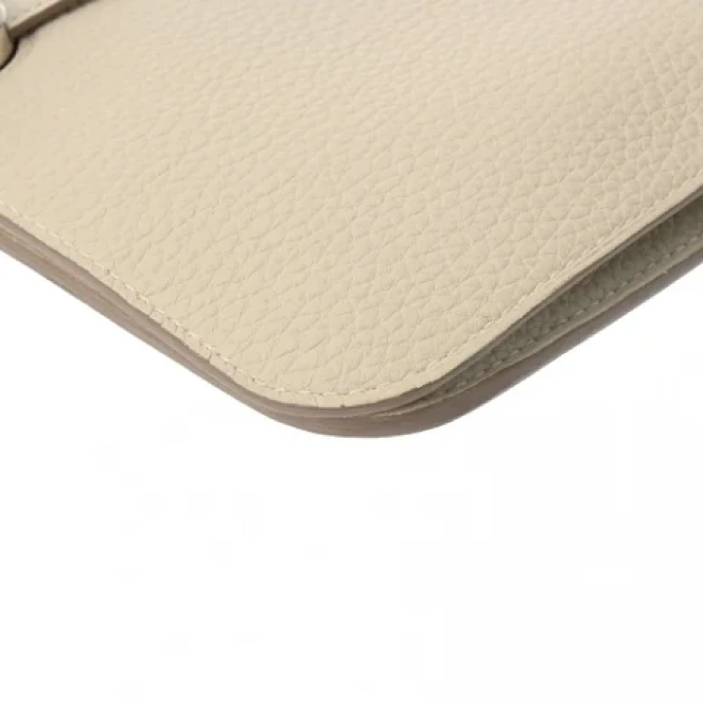 Hermès Vintage Pre-owned Leather wallets Beige Dames