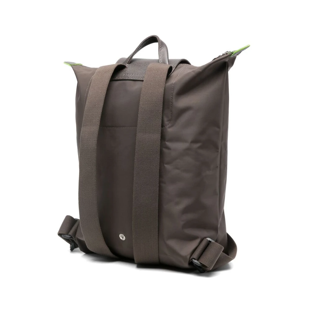 Longchamp Canvas Leren Rugzak Aardebruin Brown Dames