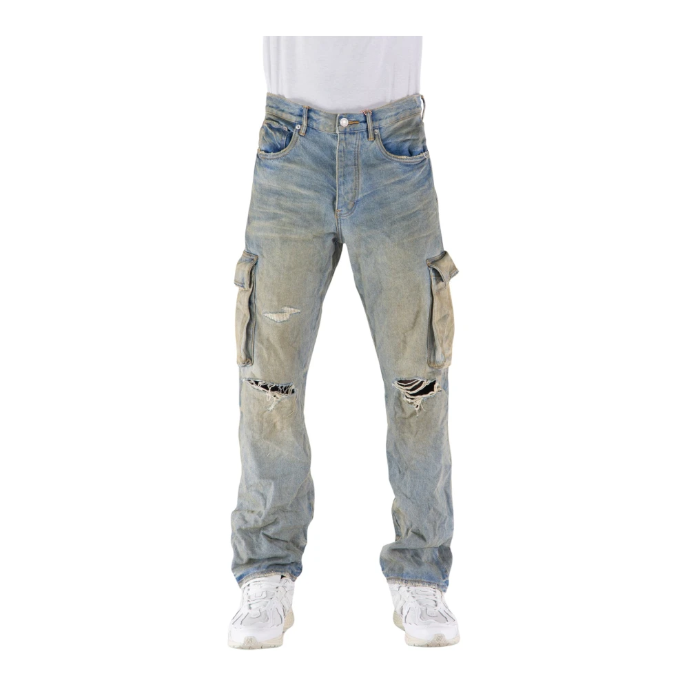 Purple Brand Relaxed Cargo Jeans Blue Heren