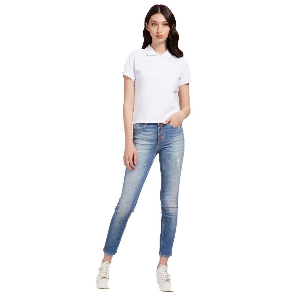 Guess Slim Fit Denim Broek Blue Dames