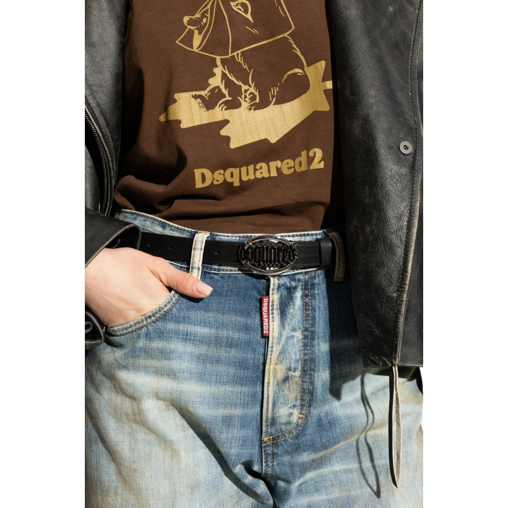 Dsquared2 Leren riem Black Dames