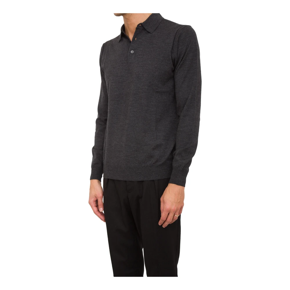 Paolo Pecora Grijze Polo Shirt Klassieke Stijl Gray Heren
