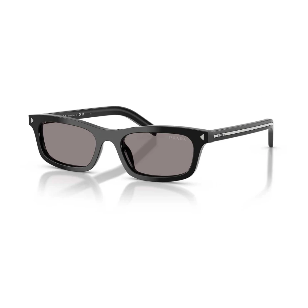 Prada Unisex Black Rectangular Sunglasses - Sunglasses - 52 Mm - Accessories