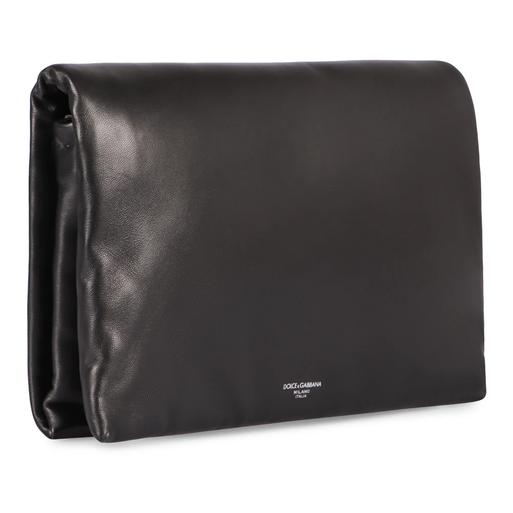 Dolce & Gabbana Stijlvolle Leren Crossbody Tas Black Heren
