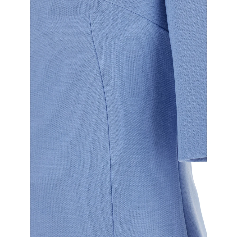 Dolce & Gabbana Elegante Midi Jurk met Korte Mouwen Blue Dames