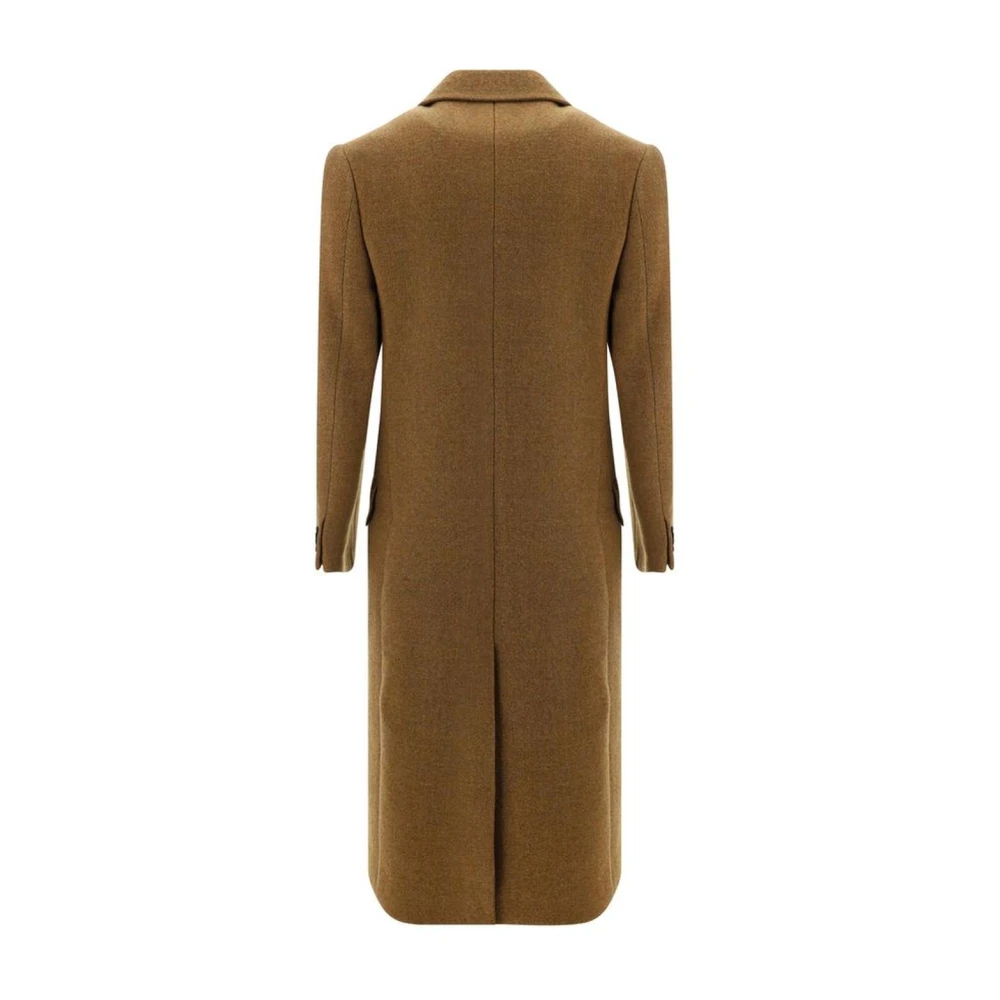 Burberry Wollen jas met zakken en pieklapels Brown Heren