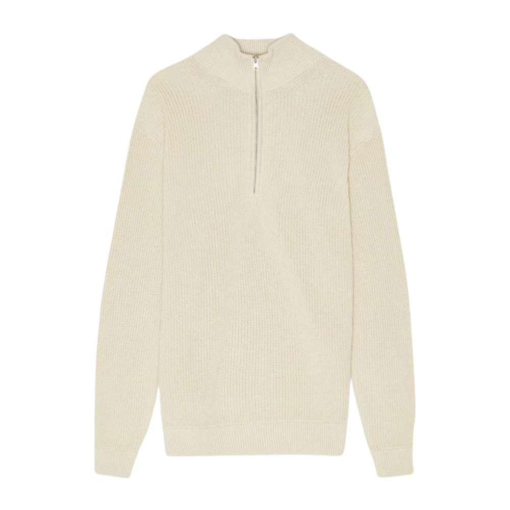 Nn07 Half Zip Sweater in Ivory Beige Heren