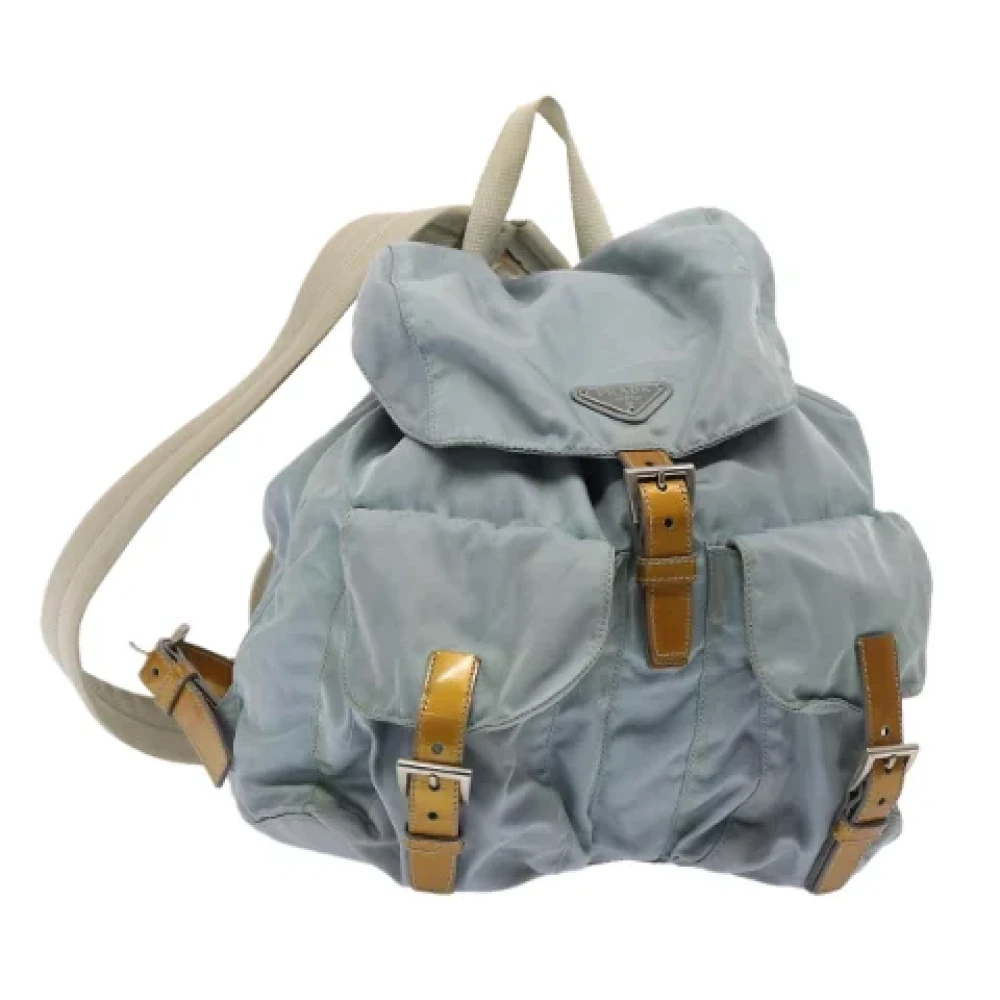 Prada Vintage Pre-owned Nylon backpacks Blue Dames