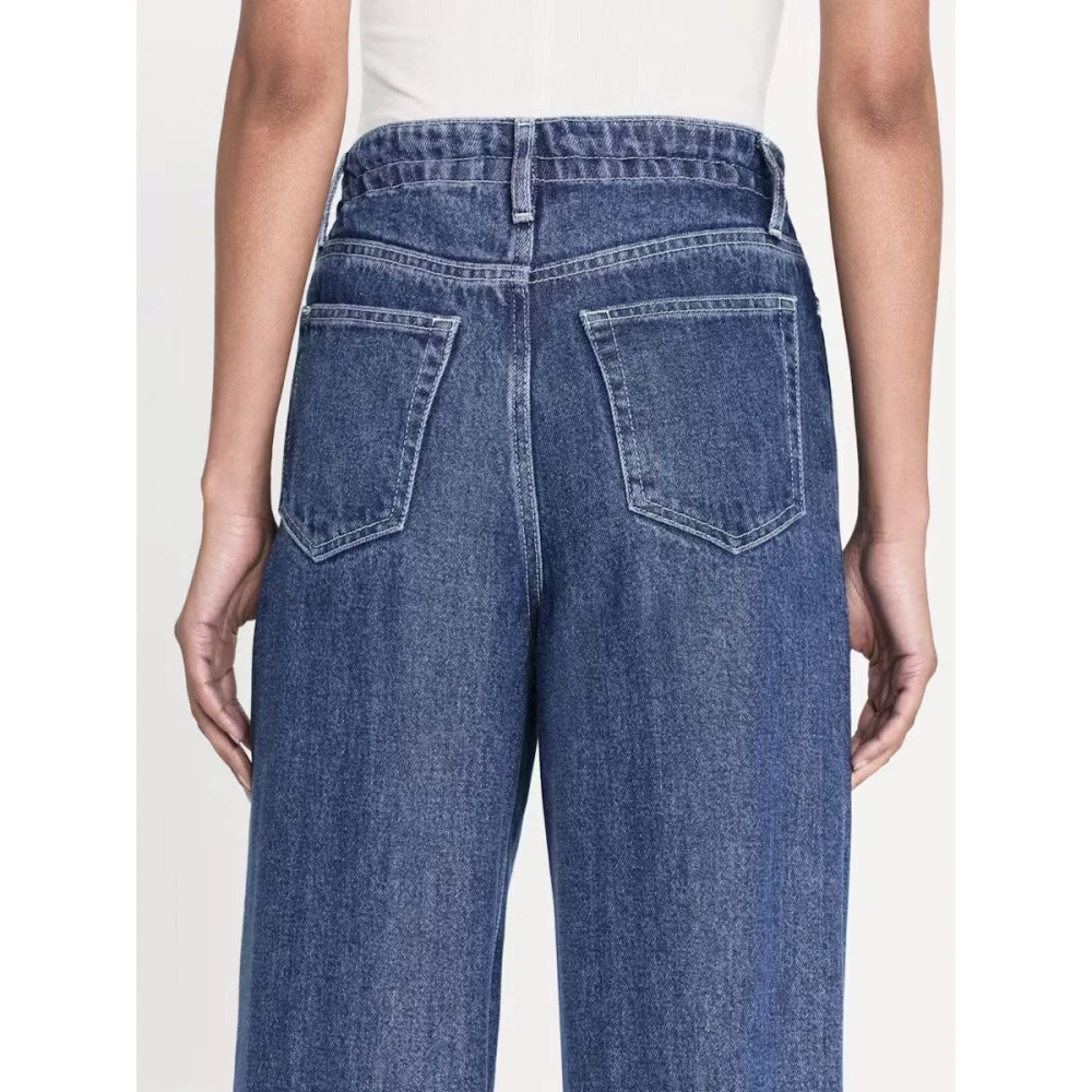 Frame Wide Leg Drawstring Jeans Ghost Blue Dames