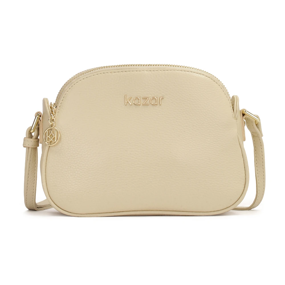 Kazar Minimalistische beige handtas met lange band Beige Dames