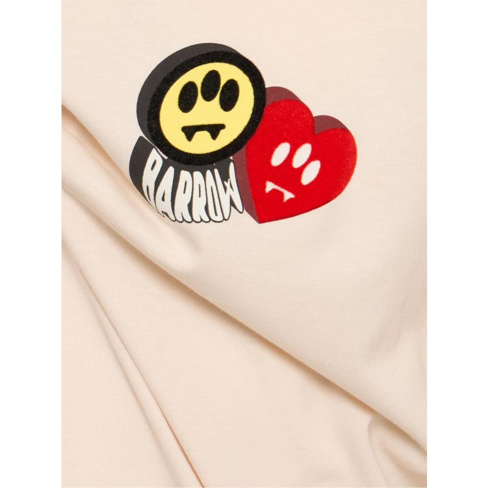 Barrow Beige Katoenen T-shirt met Logo Print Beige Heren