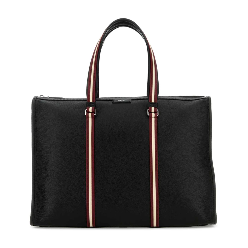 Bally Stijlvolle Zwarte Leren Winkelmand Black Heren
