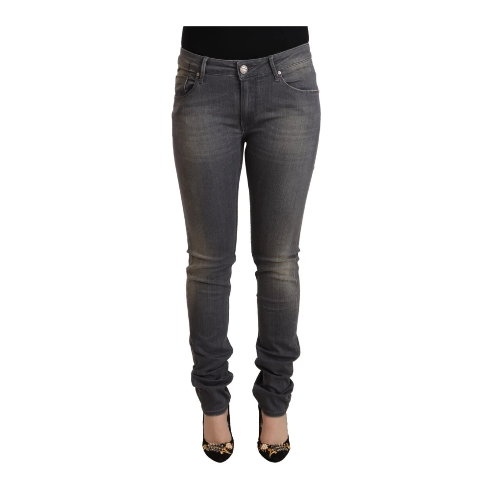 Acht Donna Grigio Jeans Skinny A Vita Bassa