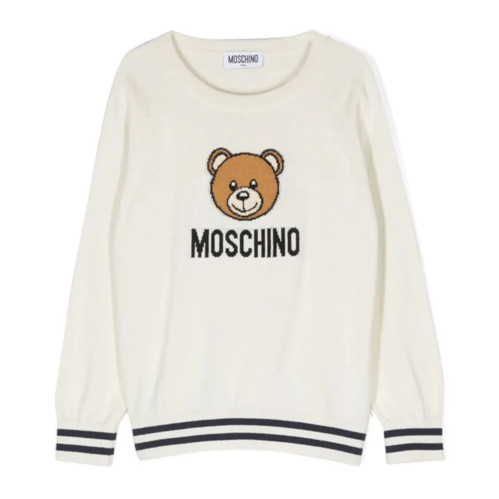 Moschino Unisex Kids White Kids Knitwear, 14 Y, Knitted Jumper For Kids