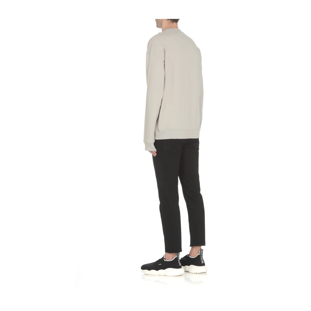 Moschino Grijze Katoenen Sweatshirt met Contrasterende Print Gray Heren