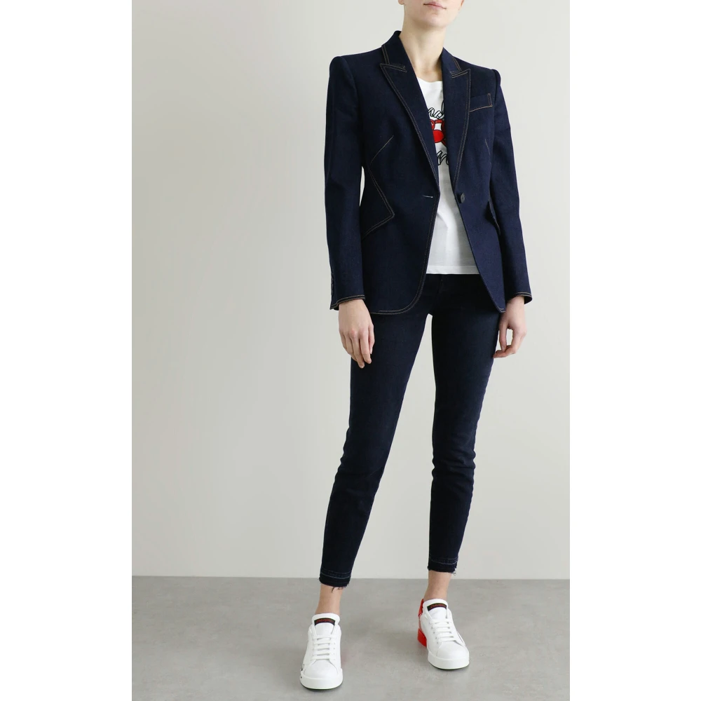 alexander mcqueen Blazer in jeans-look Blue Dames