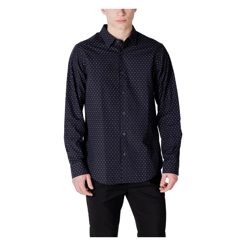 Armani Exchange Elegante herenoverhemd met lange mouwen Blue Heren