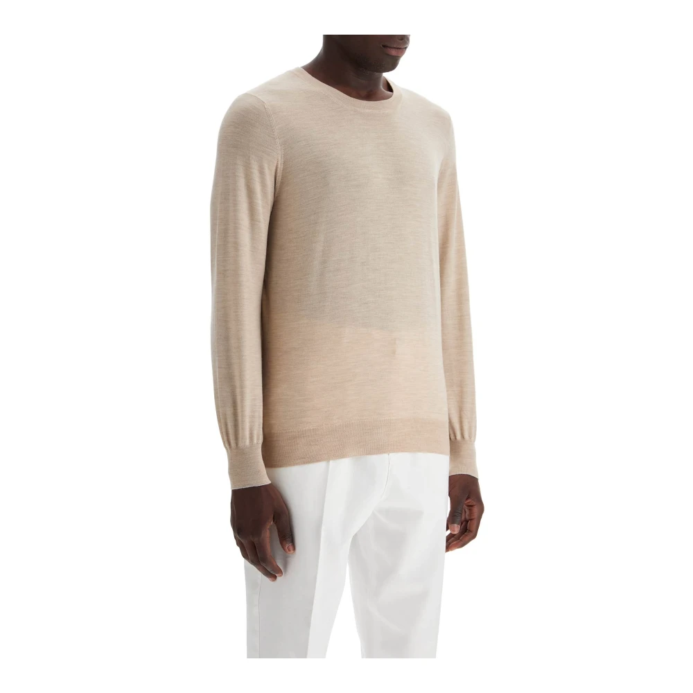 BRUNELLO CUCINELLI Luxe Wol-Kasjmier Crewneck Sweater Beige Dames