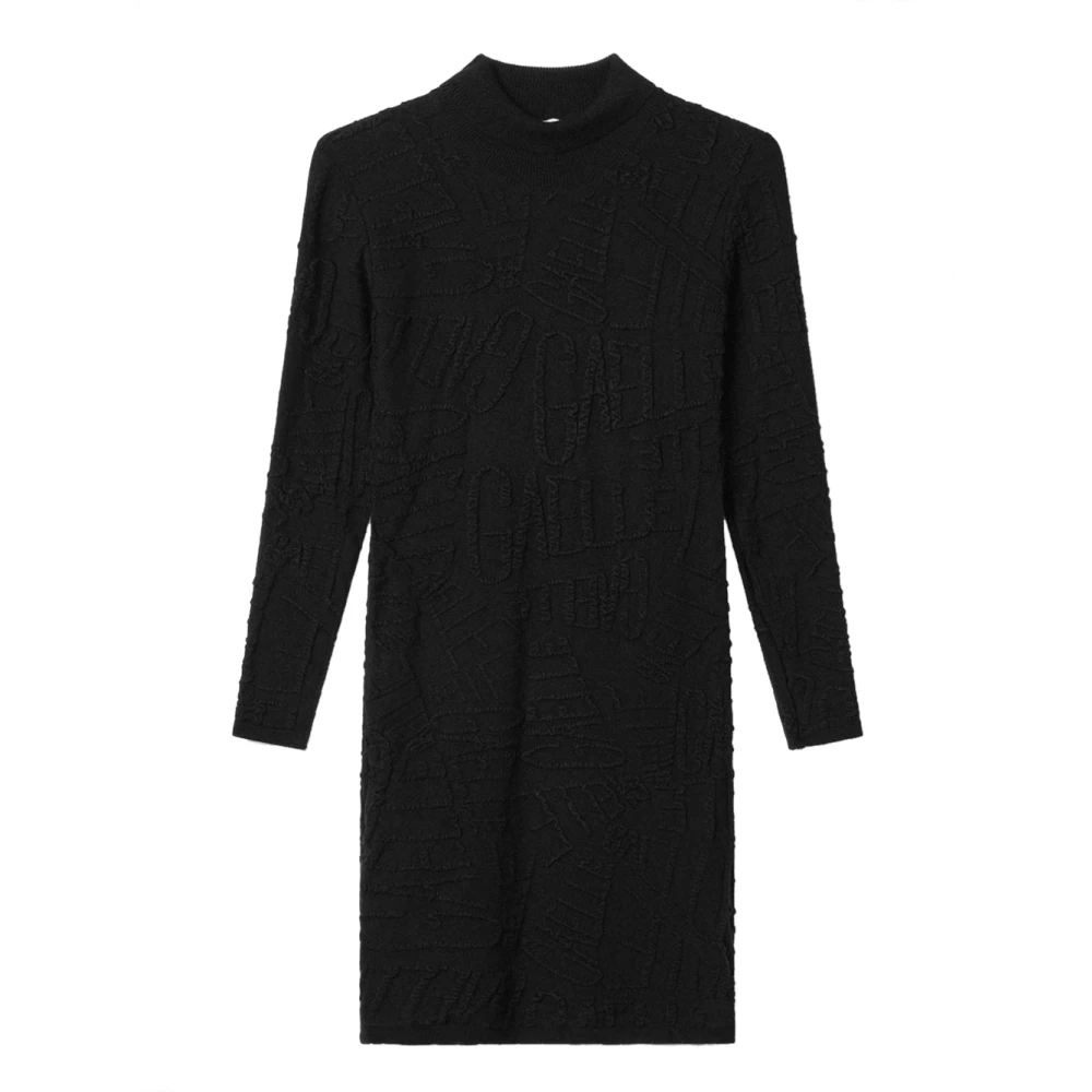 Gaëlle Paris Zwarte Gebreide Mini Jurk Fw24 25 Collectie Black Dames