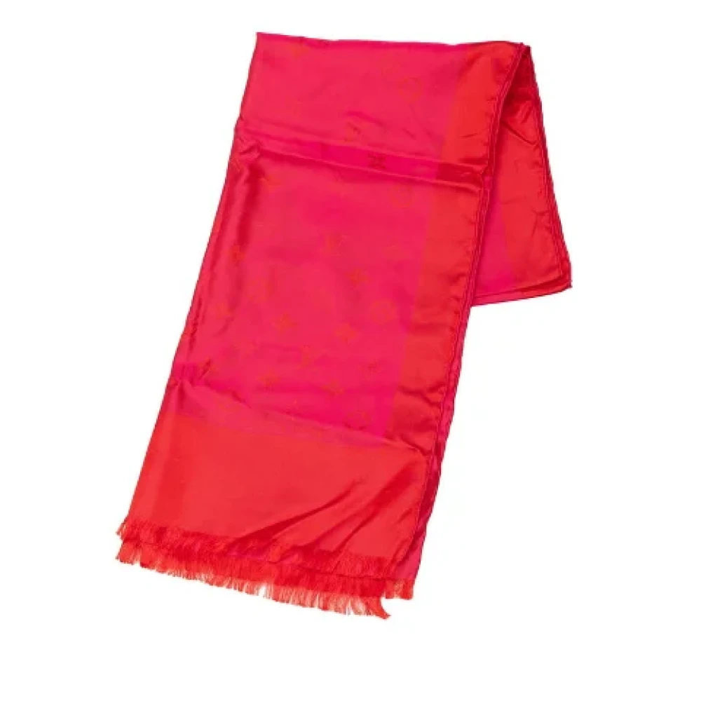 Louis Vuitton Vintage Pre-owned Silk scarves Red Dames