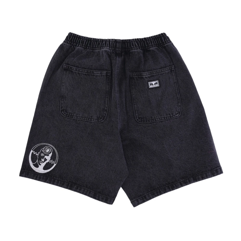 Obey Zwarte Denim Gemakkelijke Pasvorm Jeans Black Heren
