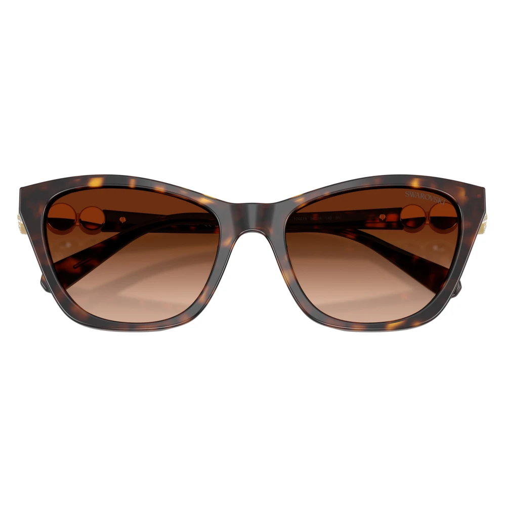 Swarovski Brown Woman Sk6068u 100274 Sunglasses Acetate Turtle Cat Eye Normal Nuanced - Image 2