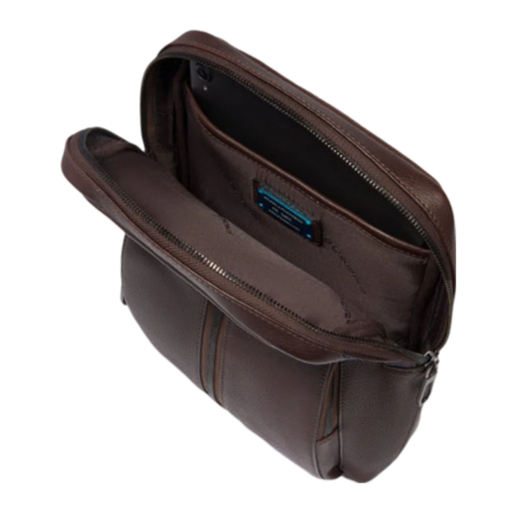 Piquadro Bruine Crossbody Tas met iPad en AirPods Zak Brown Heren